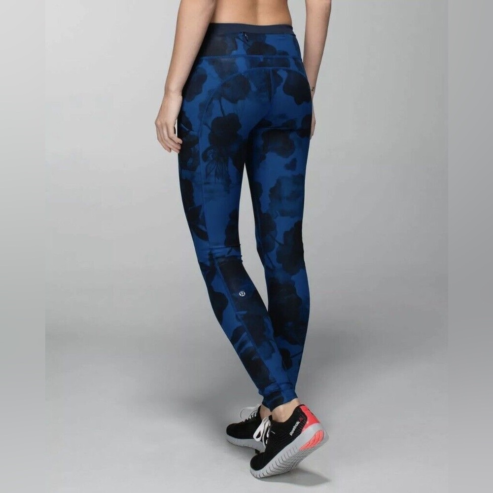 lululemon athletica Blue Floral Leggings